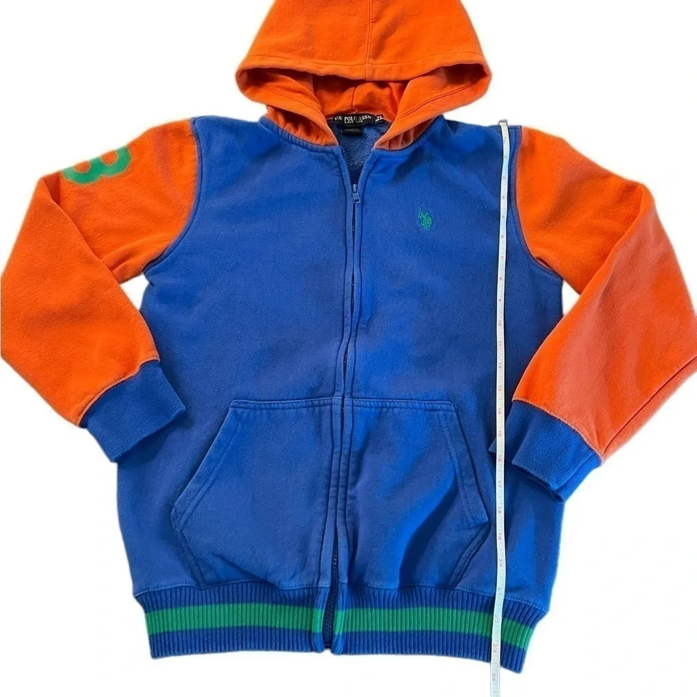 US POLO ASSOCIATION BOYS COLORFUL ZIPPERED HOODIE SIZE 14-16 XL